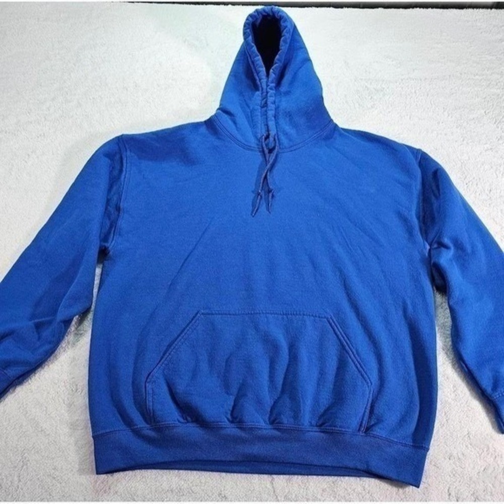 Gildan We Stand For The Flag We Kneel For The Cross‎ Blue Graphic Hoodie Mens L - Picture 9 of 11